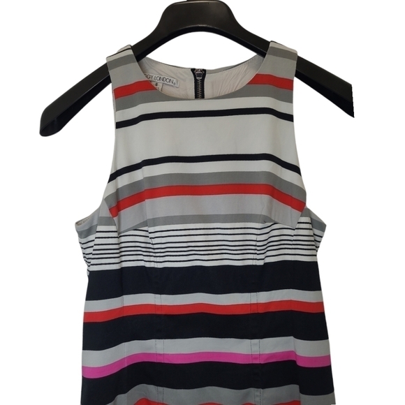 Maggie London Striped A Line Dress Multi Color Size 6 - Picture 5 of 12